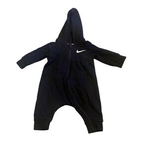 Nike Kids Black Hooded One Piece Black 3-6 Months